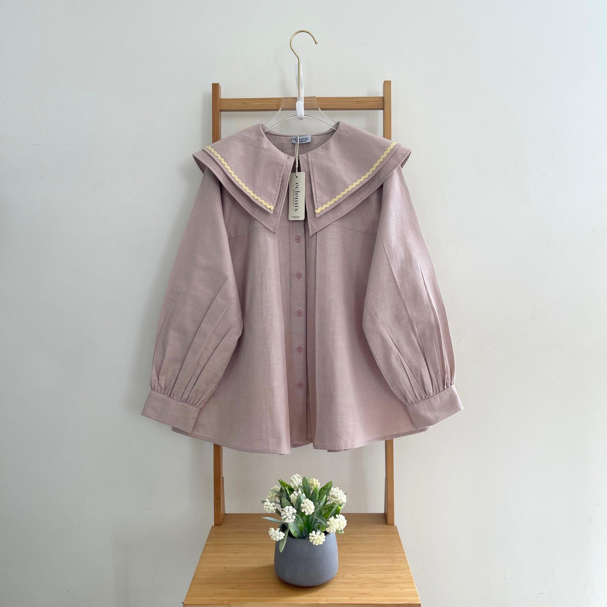 Image of Eclemix Top Bocha | Atasan Wanita Blouse Ruffle Kerah Tumpuk